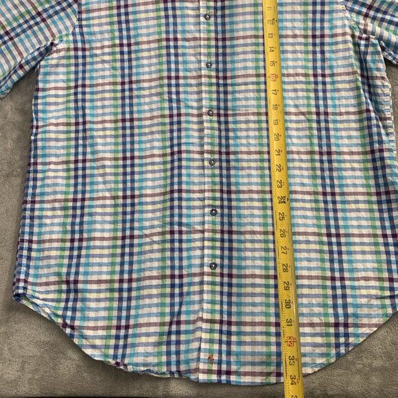 Robert Graham Shirt Men 1XLT XL Tall Short Sleeve Plaid Check Button Up Casual - Picture 2 of 9